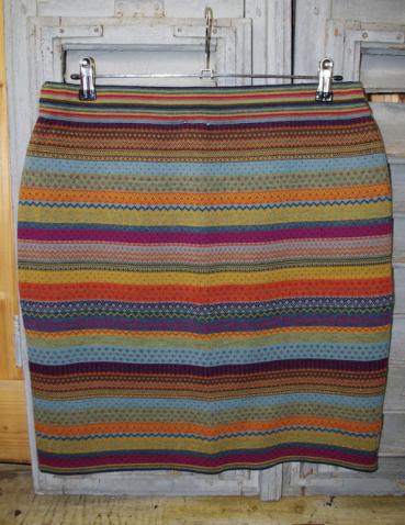 Strickrock, Wollrock Emmi Heide, Streifen von Invero Merino, Merinowolle